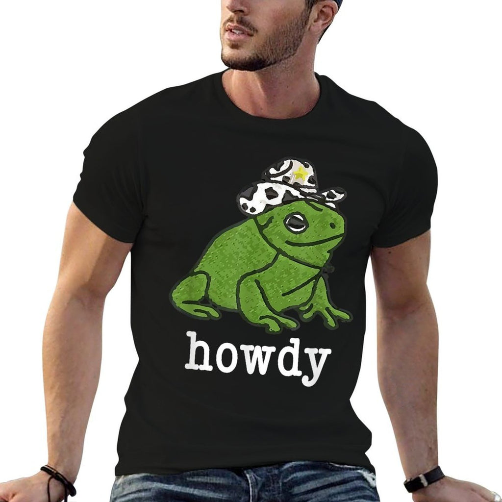 Howdy Frog, Frog Meme, Meme Frog Funny, Parody Humor  Wrinkle-resistant T-Shirt