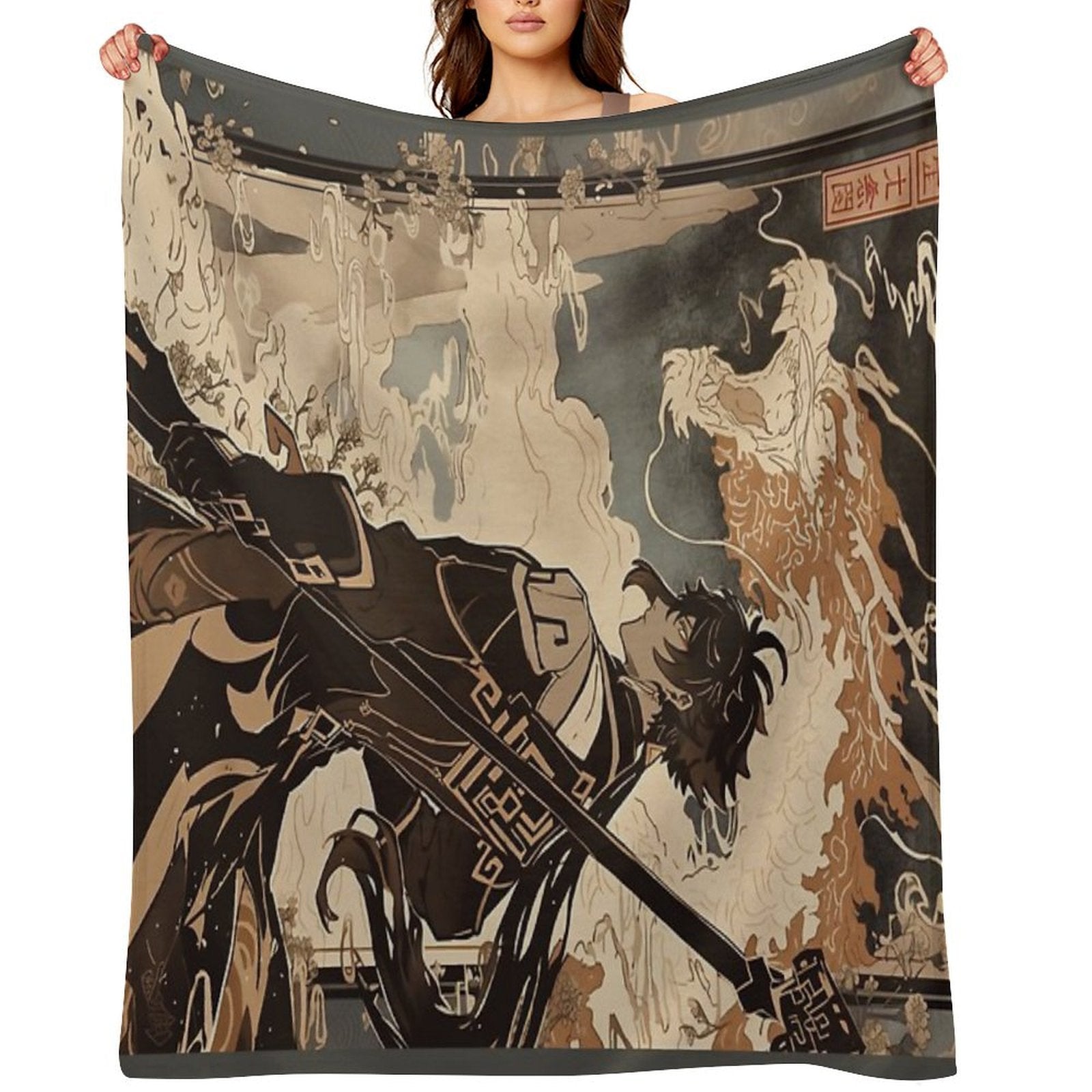 Traditional Zhongli Versatility Throw Blanket