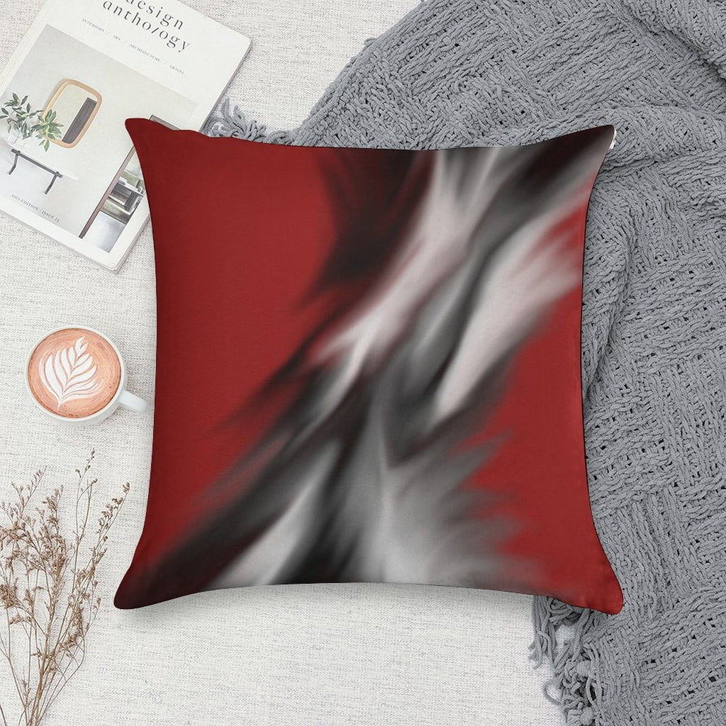 Decorative Red And Black Soft Anti-Pilling Throw Pillow