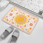 Big Sun Moon Birds And Stars  Slip-Resistant Bath Mat