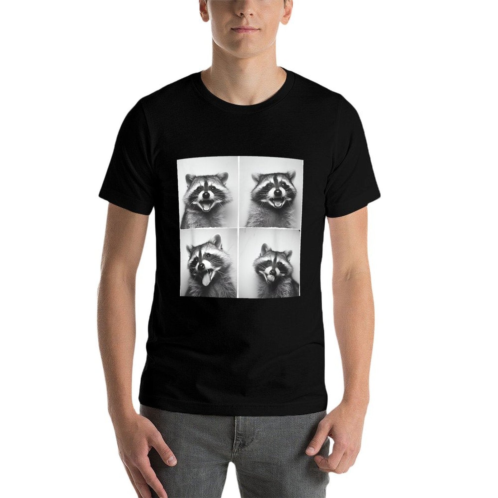 Laughing Raccoon Face Trash Raccoons Unique Quirky Animal  Trendy Pattern T-Shirt