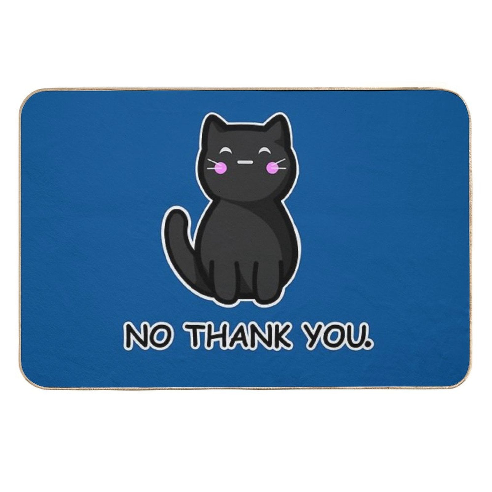 Black Cat Says No Thank You  Anti-Trip Bath Mat
