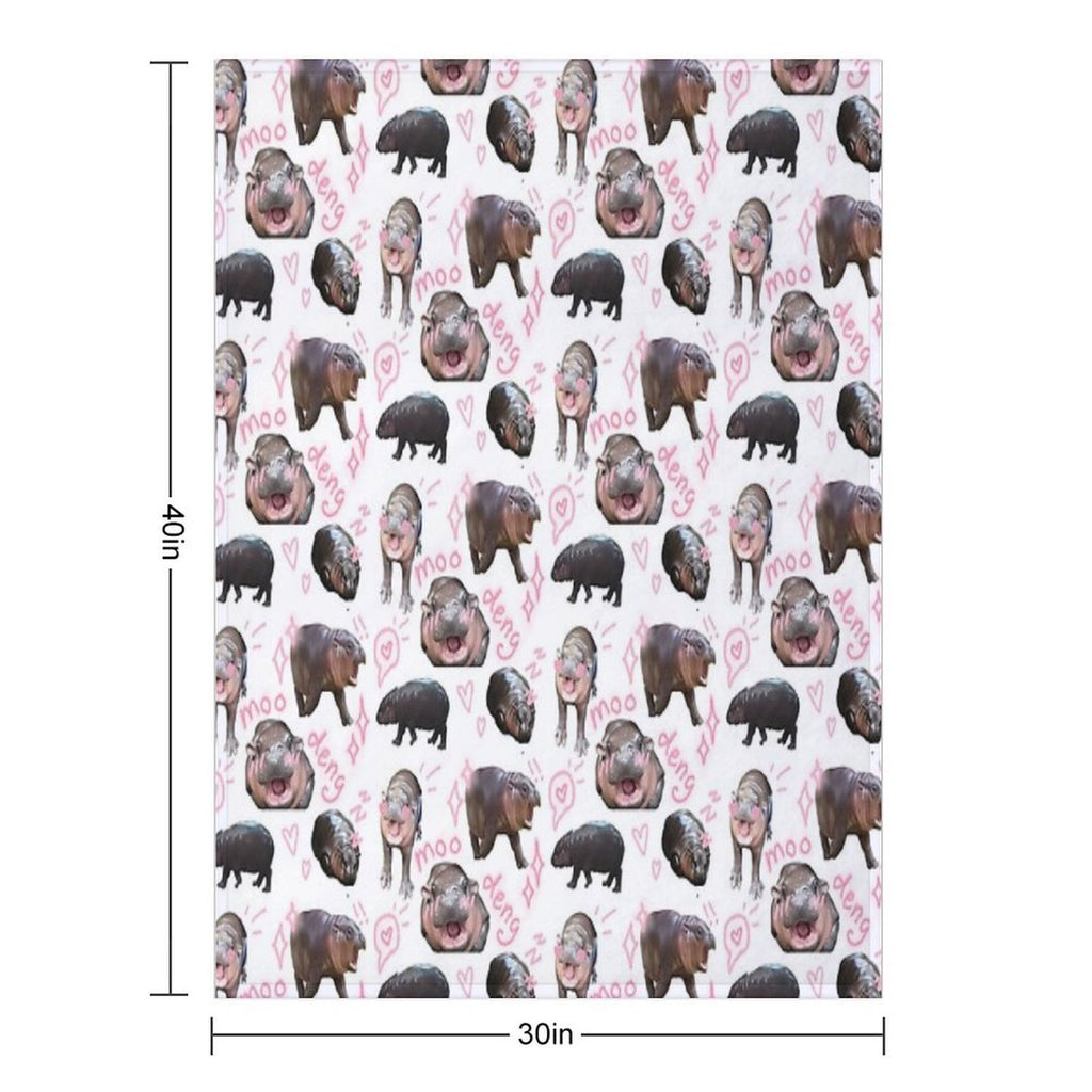 MOO DENG IS SO CUTIE Easy Care Throw Blanket