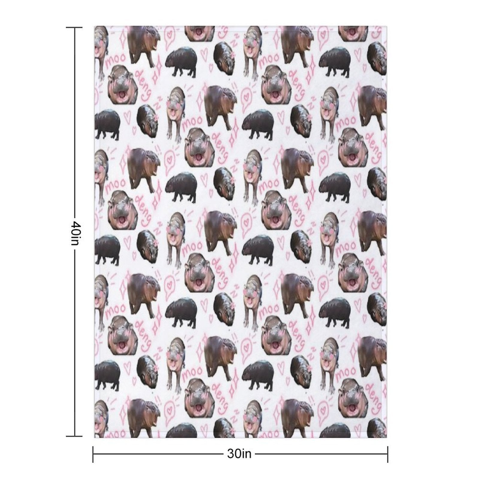 MOO DENG IS SO CUTIE Easy Care Throw Blanket