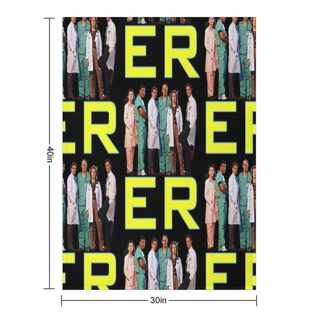 E.R. 90s CAST YOUNG GEORGE CLOONEY TRIBUTE Wrinkle-free Throw Blanket