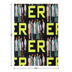 E.R. 90s CAST YOUNG GEORGE CLOONEY TRIBUTE Wrinkle-free Throw Blanket