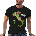 Italy Travel Map Italia Pride Souvenir Vacation  Lightweight T-Shirt