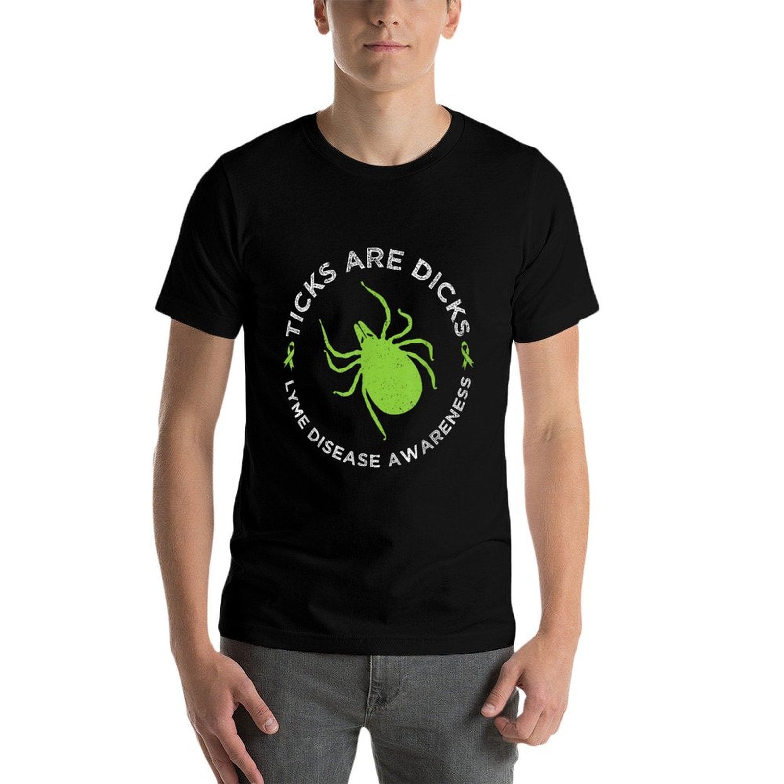 Ticks Are Dicks Lyme Disease Awareness Ribbon Funny  Versatile T-Shirt