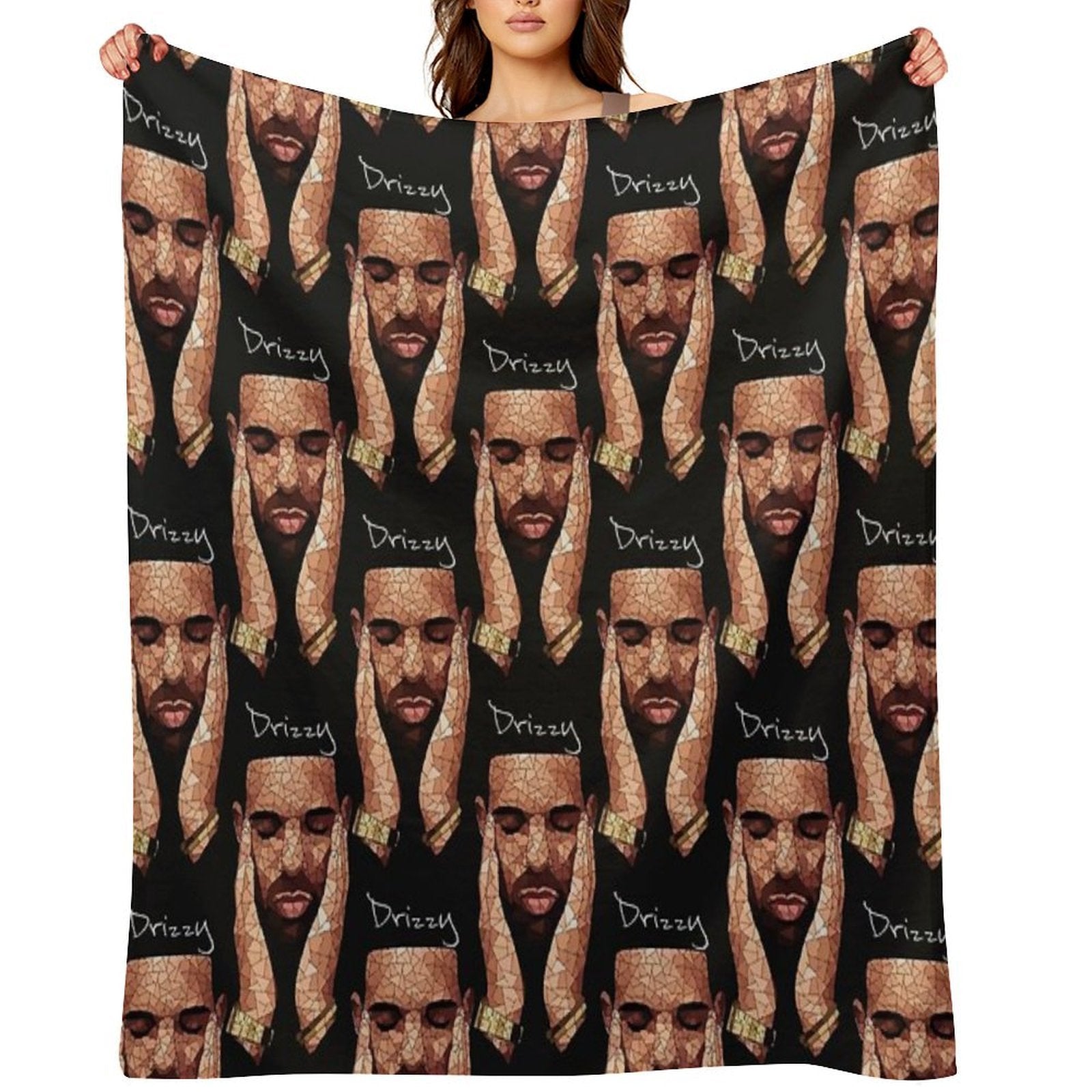 Drke Drizzy Rapper Moasiac Machine-washable Throw Blanket