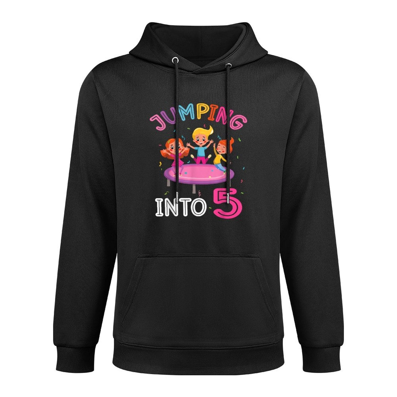 Jumping Into 5 Year Old Birthday Trampoline 5th Party Layering Staple Hoodie