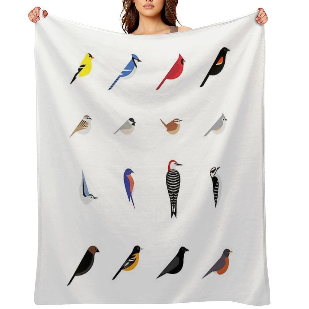 Common Backyard Birds of North America Lightweight Throw Blanket