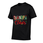 Grandpa Claus Christmas Lights Pajama Family Matching Men  Oversized Silhouette T-Shirt