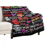 All About Logo Band Easy Care Throw Blanket