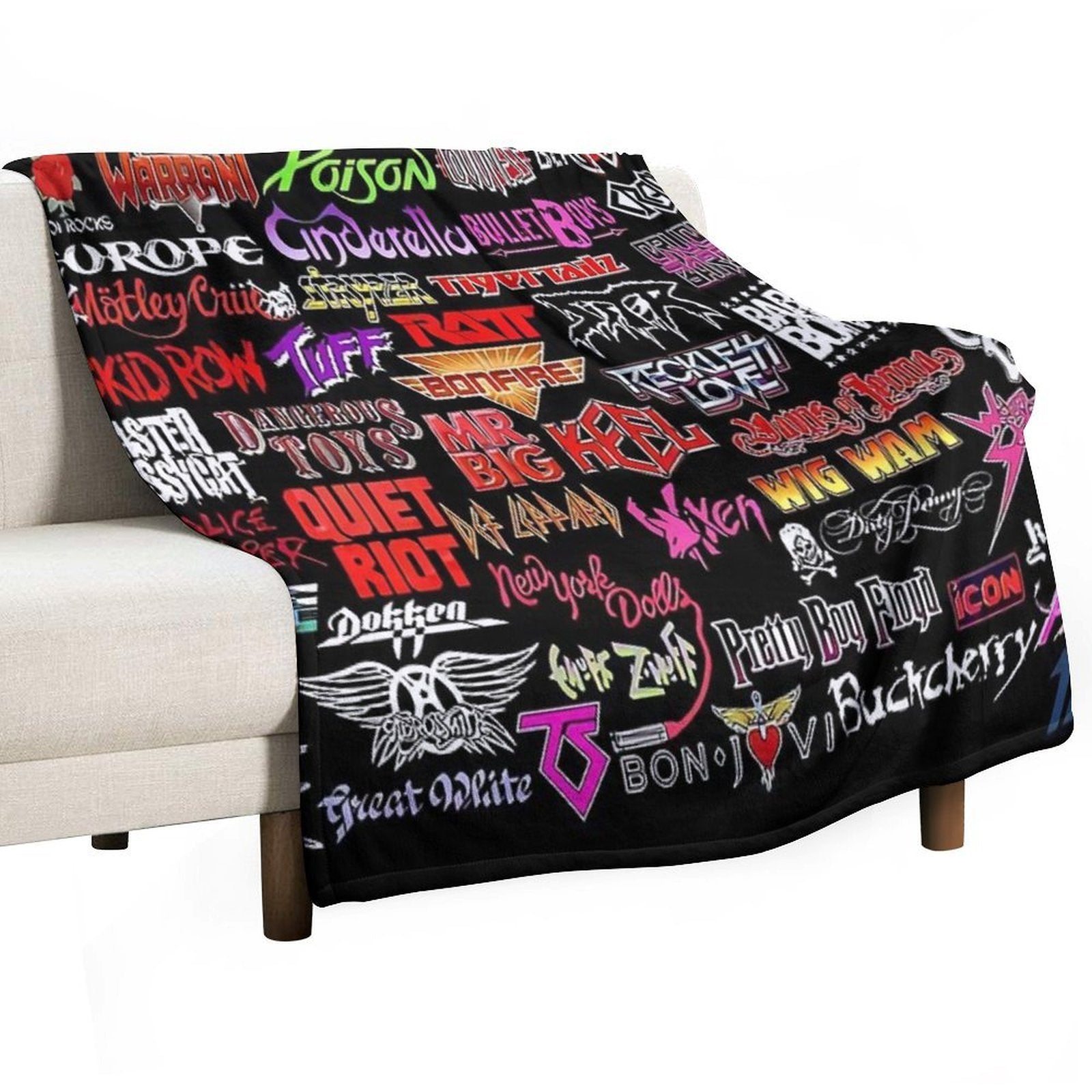 All About Logo Band Easy Care Throw Blanket