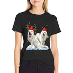 Great Pyrenees Christmas Tree Lights Reindeer Santa Xmas  Trendy Pattern T-Shirt