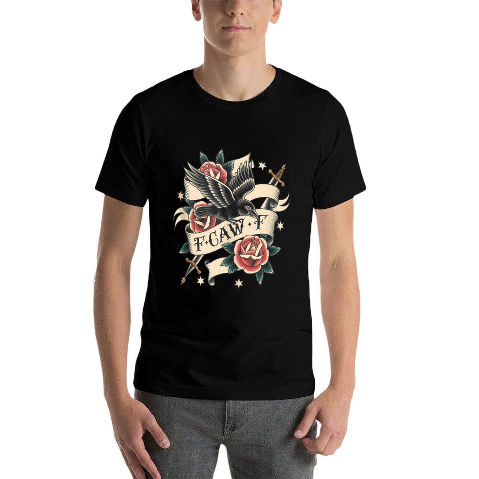 Black Crow Tshirt F Caw F Funny Black Bird Moon Gothic Humor  Lightweight T-Shirt