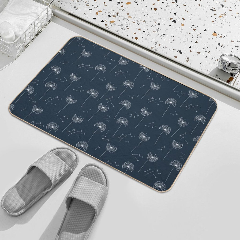 Floral Pattern of Dandelions  Odorless Bath Mat