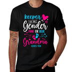 Keeper of The Gender Grandma Loves You Grandma Baby Announce  Cotton T-Shirt
