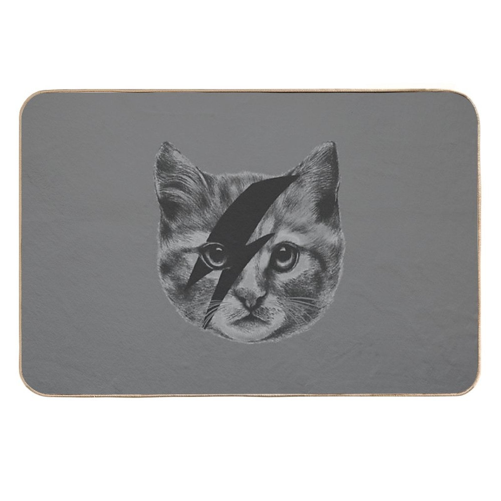 Ziggy Stardust Cat  Easy To Clean Bath Mat