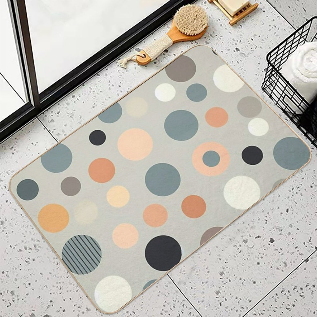 Polkadot Pattern.  Fade-Resistant Bath Mat