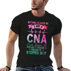 Nothing Scares Me CNA Nurse Job Lover Funny CNA  Ribbed Collar T-Shirt