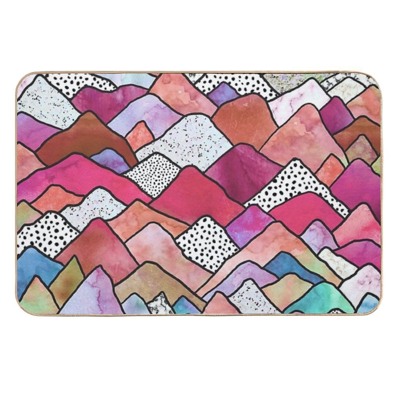 Mountains Dreams - Vivid Reds  Dirt-Trapping Bath Mat