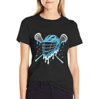 Lacrosse Ice Cream Drip Lax Boys Helmet Stick Youth Players  Slim-fit Cut T-Shirt