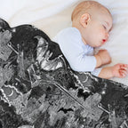 Dark Gothic Vampires Crypt Graves Bats Skulls Pattern by Moose Disco Lightweight Throw Blanket