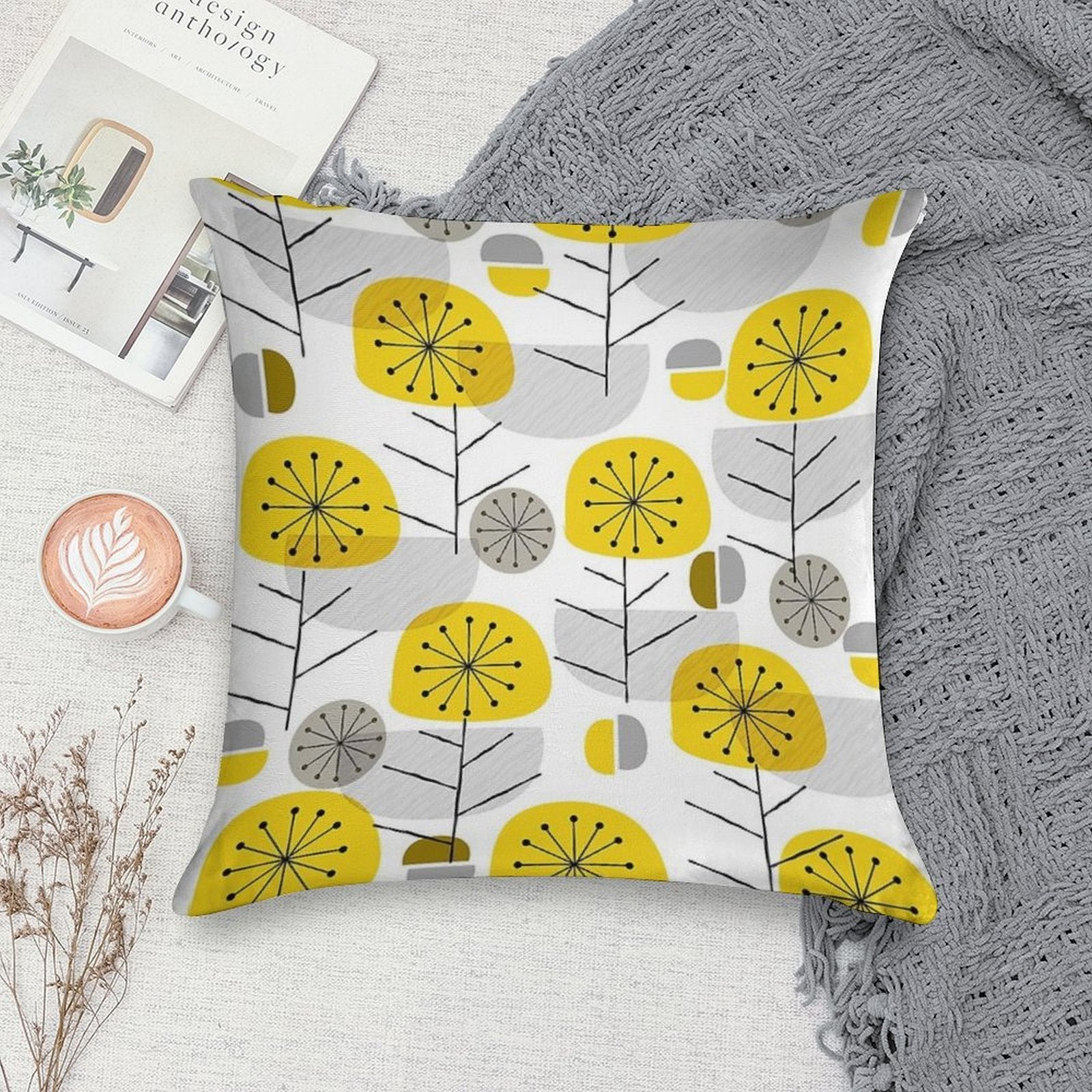 Yellow Nature Soft Gift Ready Throw Pillow