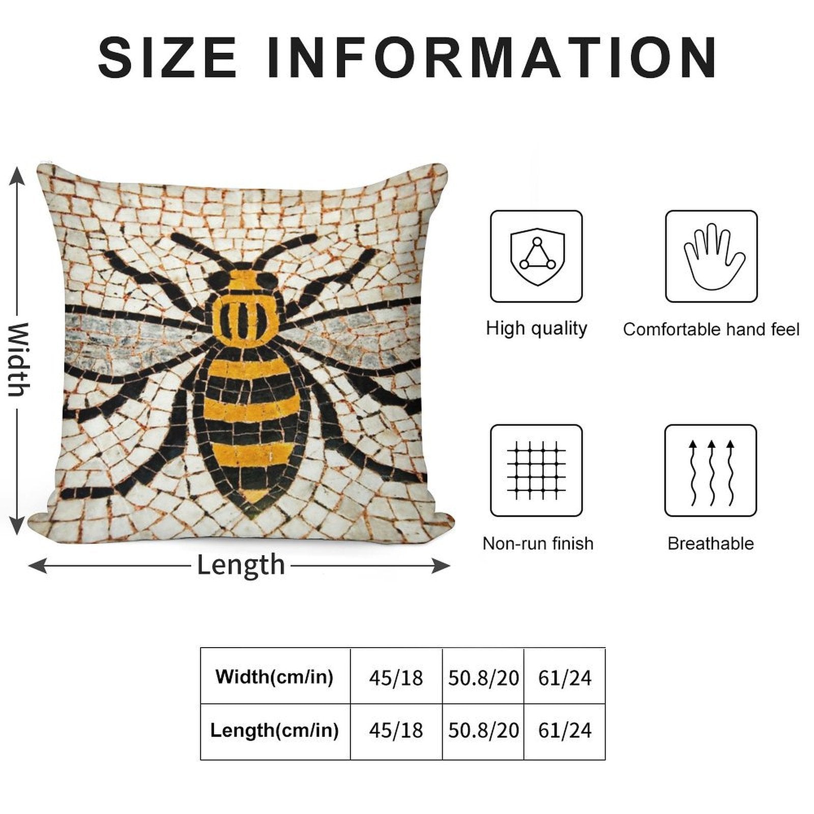Manchester Bee Soft Fade-Resistant Throw Pillow