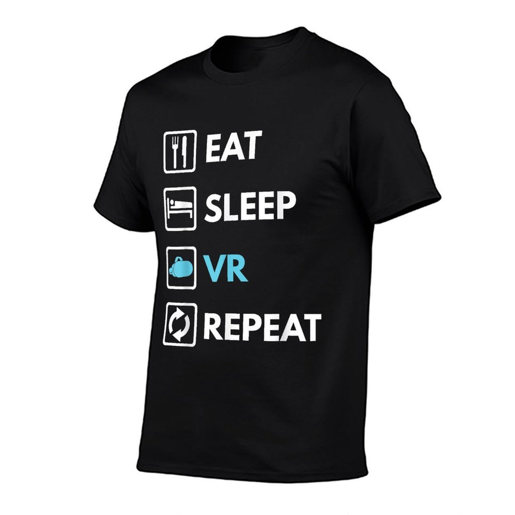 Eat Sleep VR Repeat Funny VR Gamer Boy VR Athlete  Heathered Texture T-Shirt
