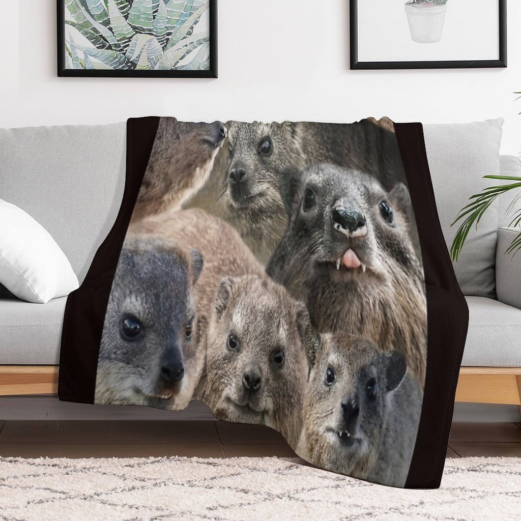 A LOT of Rock Hyrax Here Shrink-resistant Throw Blanket