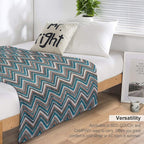 Western Style Crochet Zigzag Shrink-resistant Throw Blanket