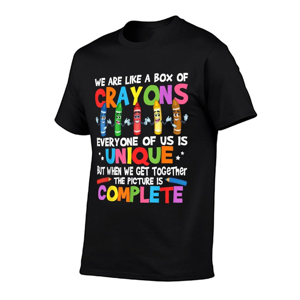 Funny Teacher We Are Like A Box of Crayons for Men Women Kids  Easy-care T-Shirt