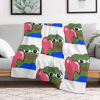 Peepo Heart Pepe Love Wrinkle-free Throw Blanket