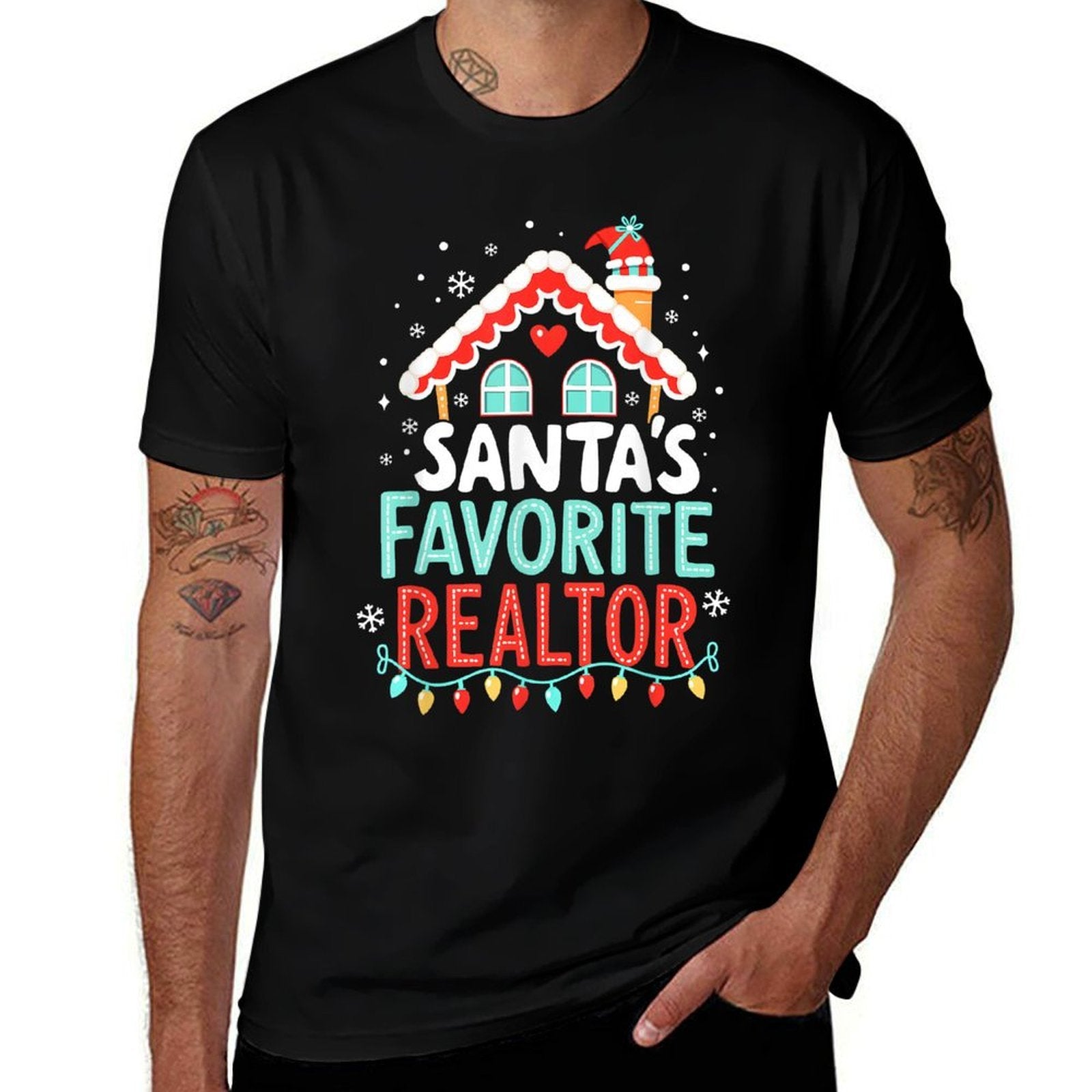 Merry Christmas Xmas Santas Favorite Realtor Estate Agent Comfortable T-Shirt