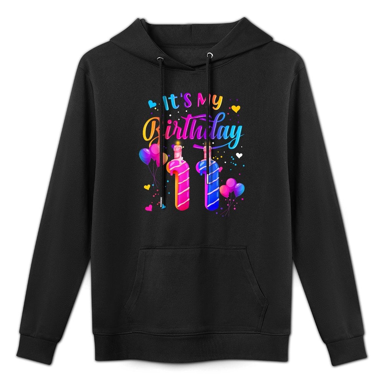It's My 11th Birthday Doughnut Happy 11 Years Old Girl Kids Durable Construction Hoodie