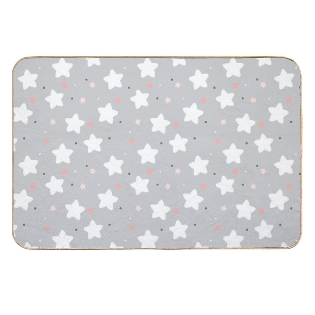 Cute White Star Pattern  Non-Slip Bath Mat