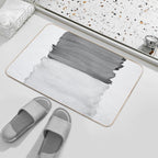 Gray Black White Abstract Minimalism #1 #minimal #ink #decor #art  Easy To Clean Bath Mat