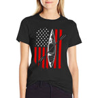Funny Kayaking Gift For Men Women Cool American Kayak  Easy-care T-Shirt
