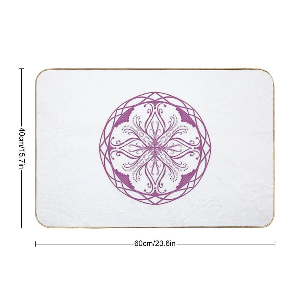 Purple Flower Mandala  Odorless Bath Mat