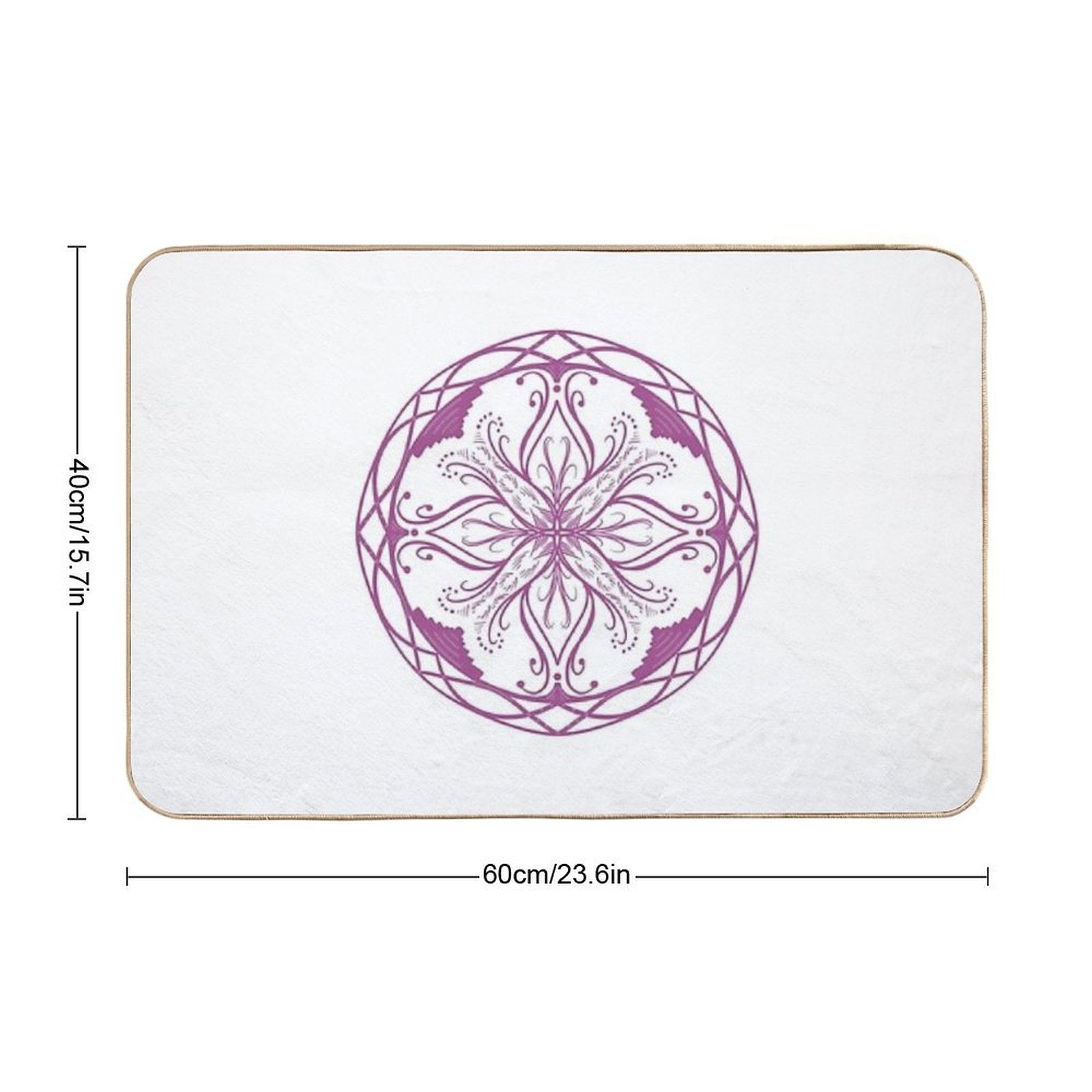 Purple Flower Mandala  Odorless Bath Mat