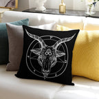 Baphomet Goat Head with Pentagram Occult Symbolism Or Satanist Symbols Soft Durable Construction Throw Pillow