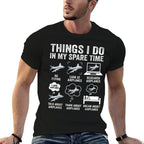 Funny Airplanes Lover Things I Do In My Spare Time Airplane  Heathered Texture T-Shirt
