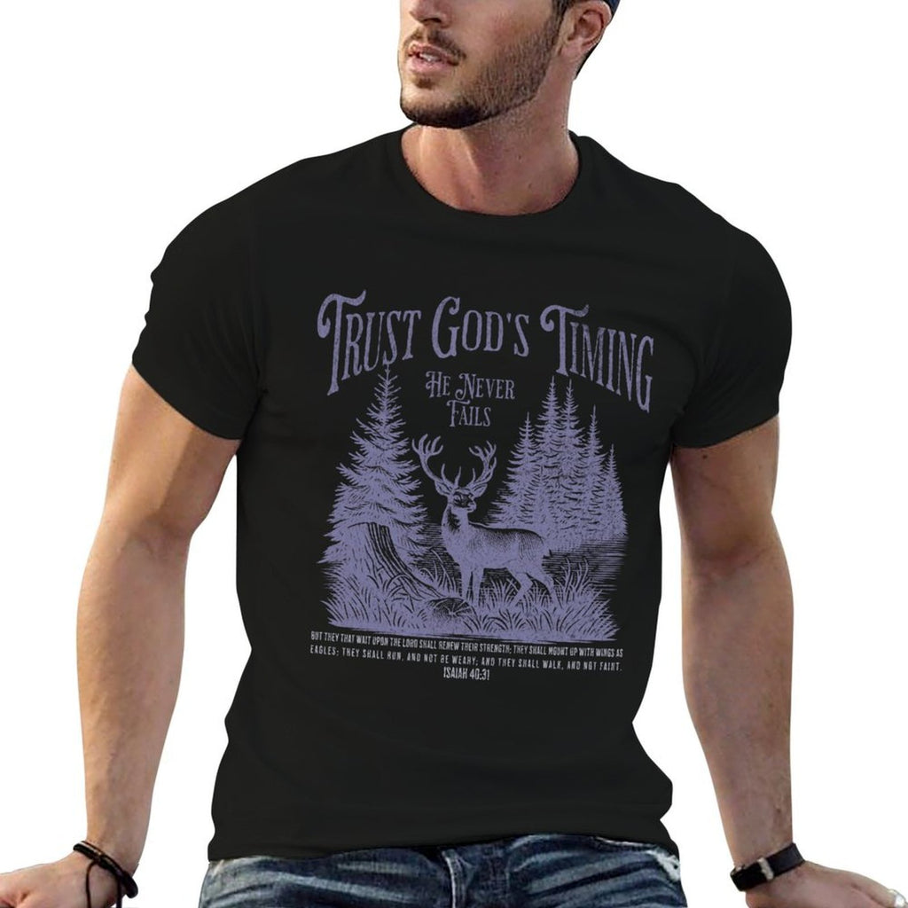 Christian Jesus Bible Verse Deer Elk Buck Hunting Dad Hunter  Versatile T-Shirt