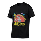 Disney The Little Mermaid Ariel & Flounder Vintage Sunset  Trendy Pattern T-Shirt