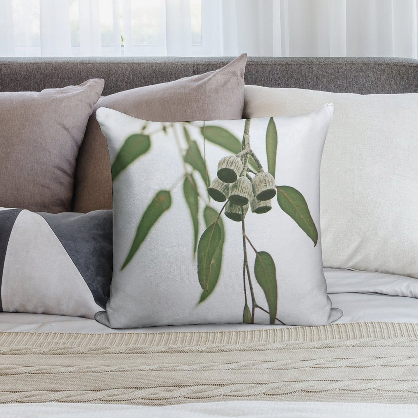 Australian Flora - Eucalyptus Gum Nuts Soft Gift Ready Throw Pillow