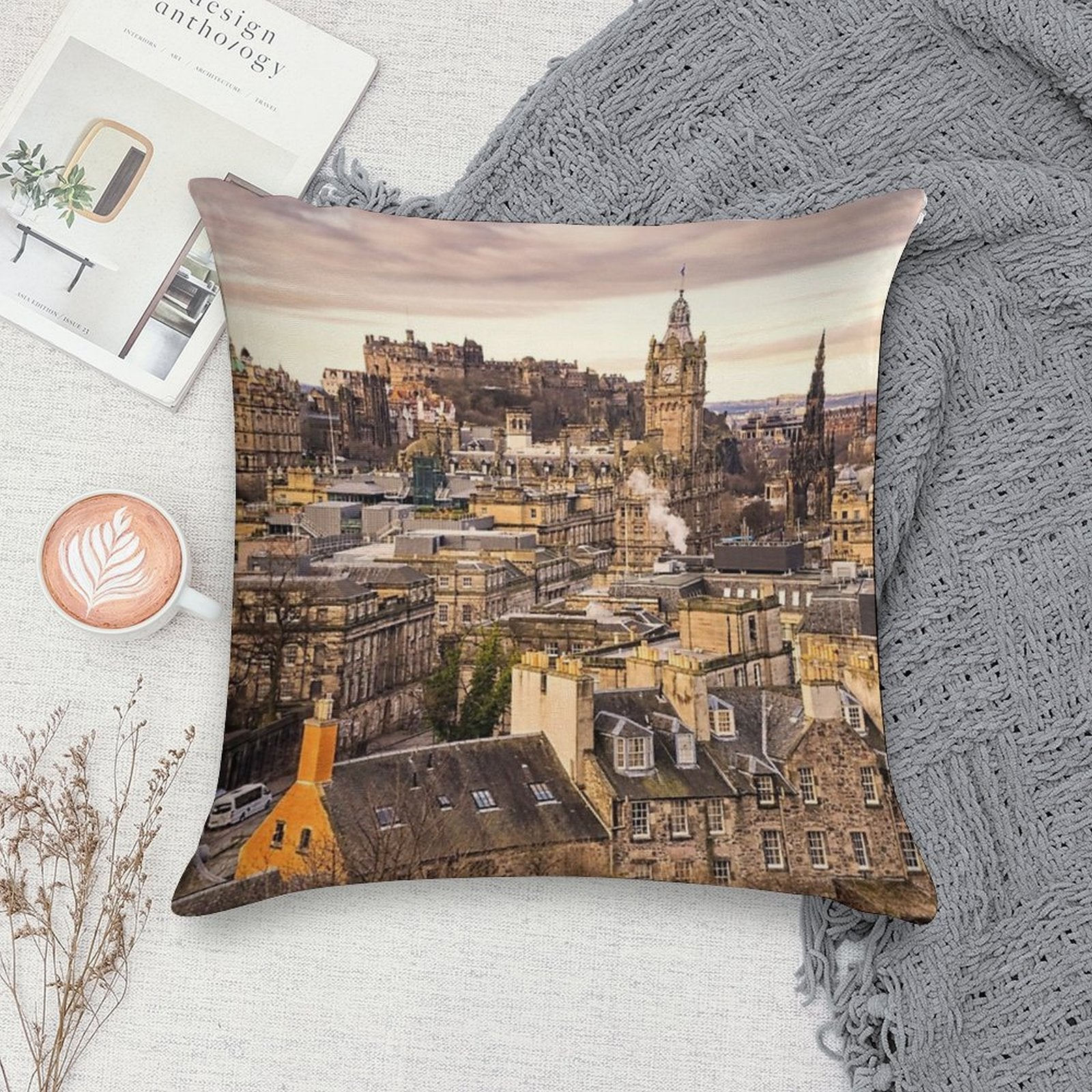 Edinburgh Morning Soft Easy Maintenance Throw Pillow