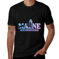Maine Lighthouse Elk Lobster Pride Vintage Souvenir  Polyester Blend T-Shirt