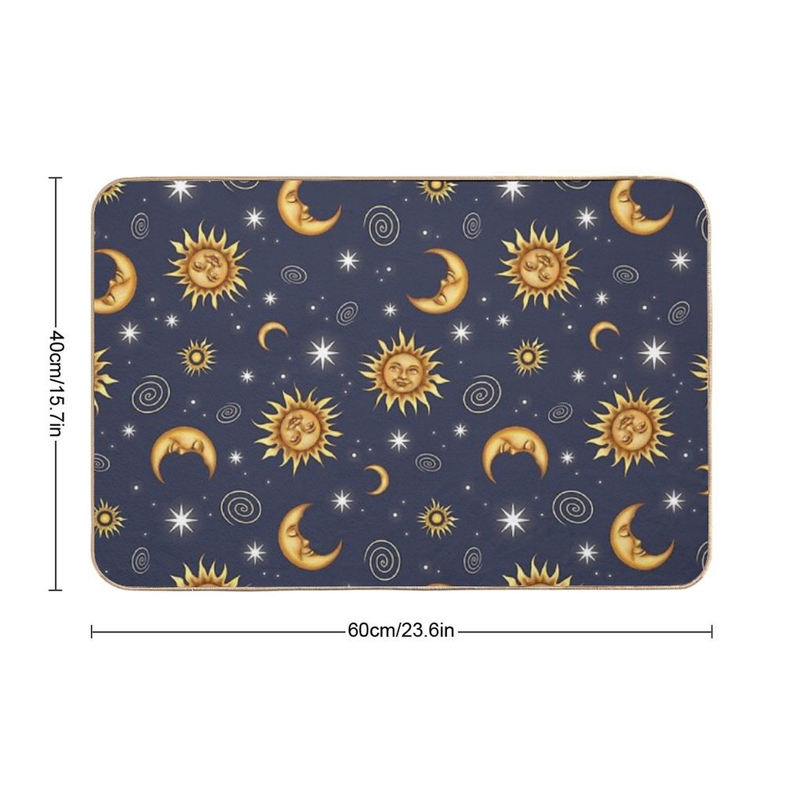 Vintage Celestial Pattern  Dirt-Trapping Bath Mat